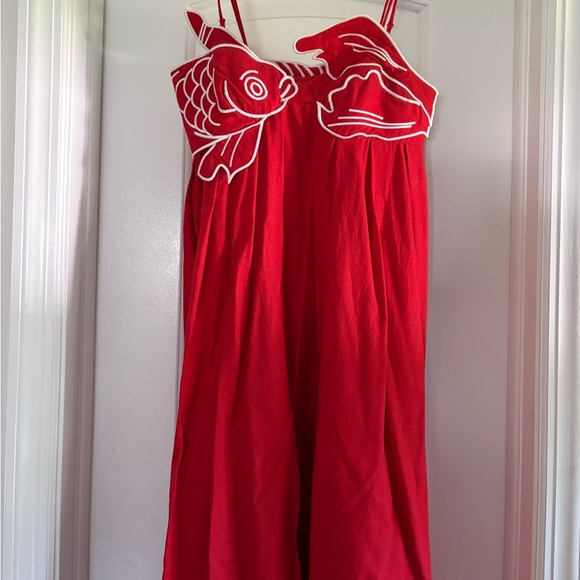 Farm Rio Red Fish Top Maxi Dress - Picture 2 of 3